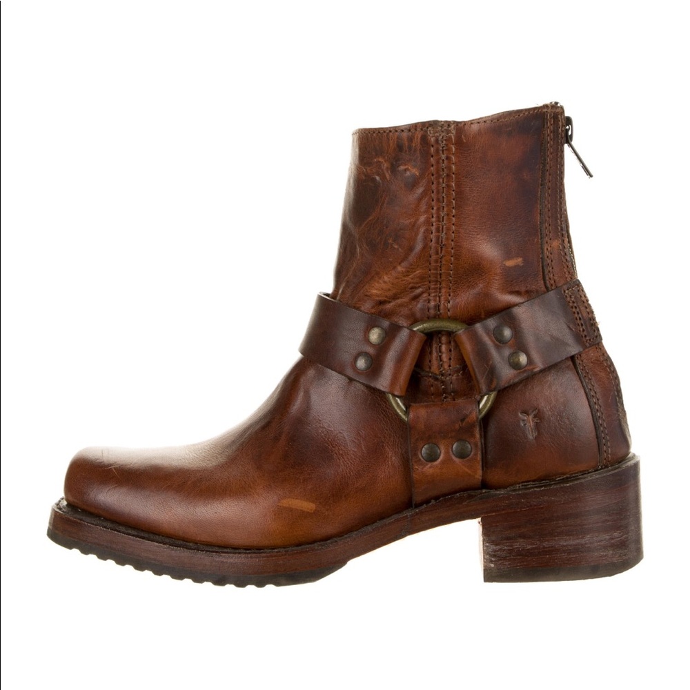 Frye leather ankle moto boots